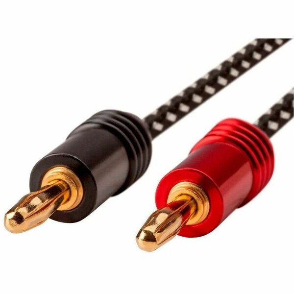Monoprice SPEAKER WIRE, BRAIDED WITH BANANA PLUGS, 2-CONDUCTOR, 14AWG, 20FT 34311 - main
