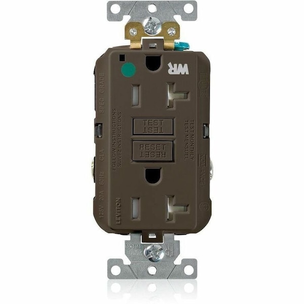 Leviton SmartlockPro GFCI 20A WR/TR/HG/PI Brown GFWT2-HG - main