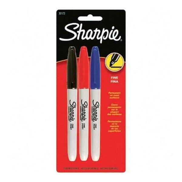 Sharpie Permanent Marker, Assorted, Fine Tip, 3 PK 30173 - main