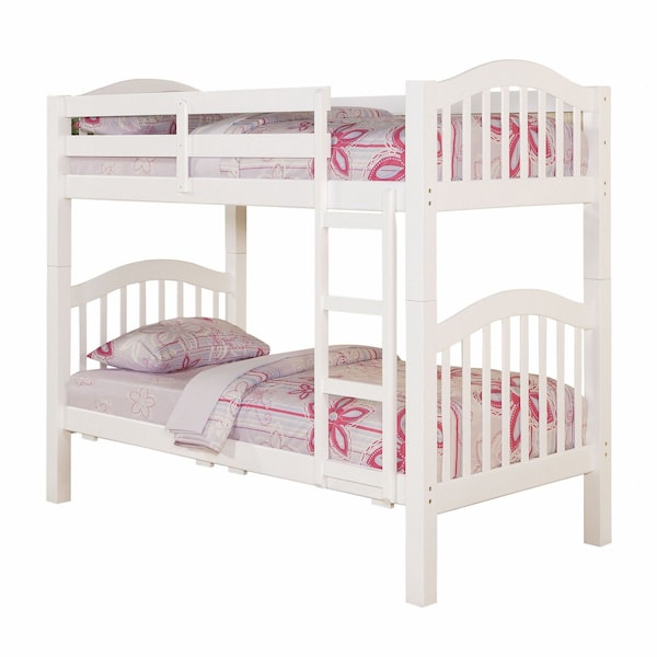Homeroots White Twin Over Twin Bunk Bed 285831 - main