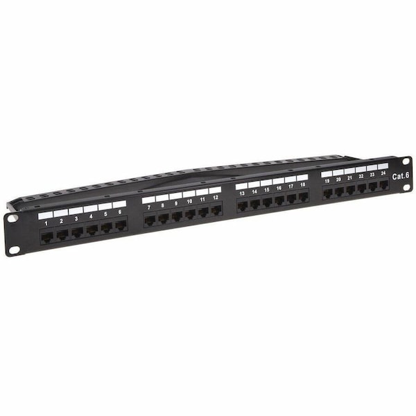 Monoprice 24-PORT CAT6 UNSHIELDED UL LISTED PATCH PANEL_ 1U_ 110/DUAL IDC_ WITH 43540 - main
