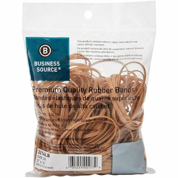 Business Source Rubber Band, Beige, Rubber, PK2 BSN3214LB - main
