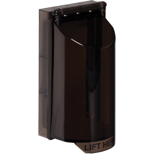 Safety Technology International Stopper Cover, Polycarbonate, Surface Mount, 3 3/8 in W x 6 3/4 in H x 2 7/8 in D, Smoke STI-6521-S - main