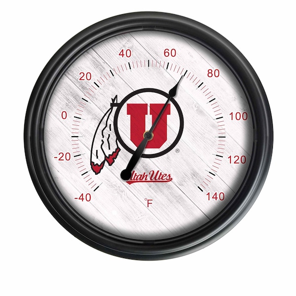 Holland Bar Stool Co University of Utah Indoor/Outdoor LED Thermometer ODThrm14BK-08UtahUn - main