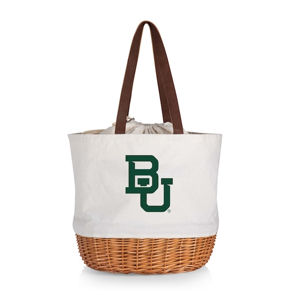 Picnic Time Family Of Brands NCAA Baylor Bears Coronado Canvas and Willow Basket Tote - Picnic Bag 203-00-187-924-0 - main