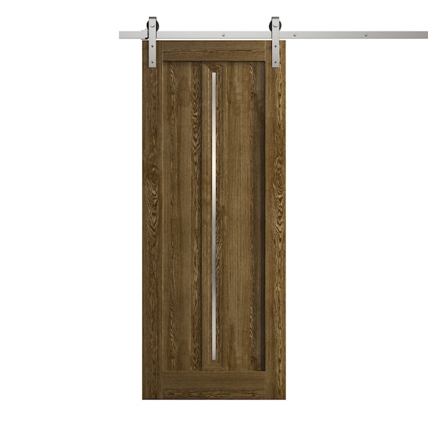 Sartodoors Modern Barn Door 30 x 84 inches, Ego 5014 Marble Oak, 6.6FT Silver Rail Track Heavy Hardware Set , EGO5014BD-S-DMR-3084 - main