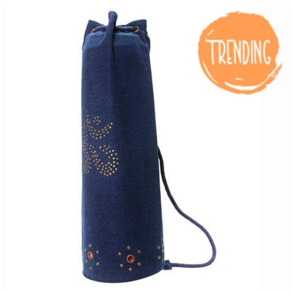 Omsutra OM101022-IndigoDenim OM Indigo Denim Mahashakti Yoga Mat Bag OM101022_IndigoDenim - main
