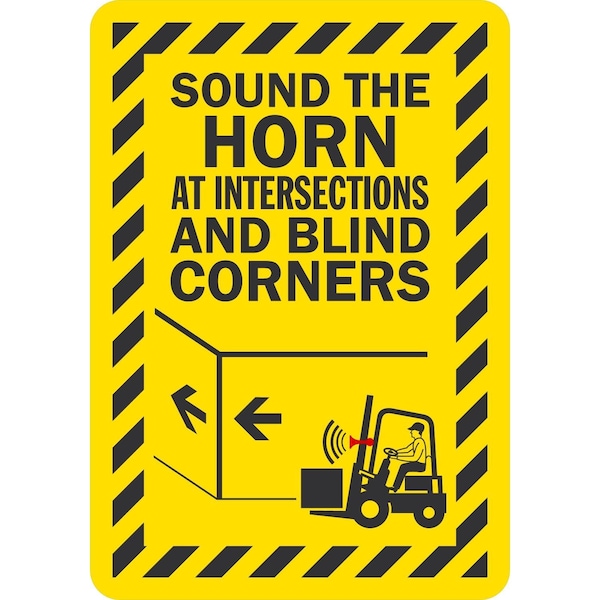 Lyle Sound The Horn At Intersections And Blind Corners, 7x10, Non-Reflective, Yellow G-17300-PL_7x10 - main