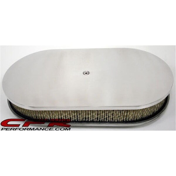 Olympian Athlete 15 in. Chevy-Ford-Mopar Oval Polished Aluminum Air Cleaner - Smooth OL1699511 - main