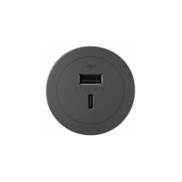 Legrand FurniturePowerOutlet, Black, 0Outlet, 10ft RFPCUAUC-BK10 - main