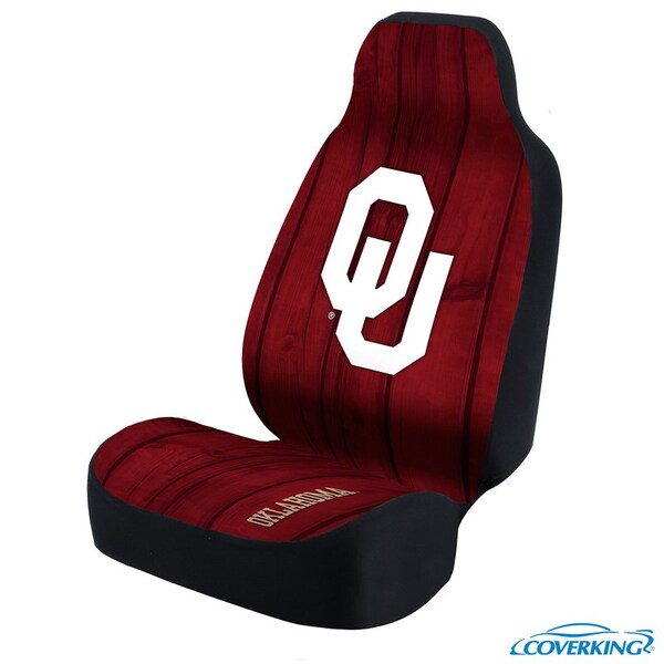 Coverking UNIVERSAL ULTISUEDE SEAT COVER DESIGNER 1PC, UNIVERSITY OF OKLAHOMA RED DISTRESSED WOOD, ELA126 USCSELA126 - main