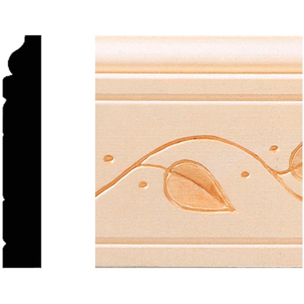 House Of Fara 29/64'' W.x3'' H.x8 ' L. Decorative Vine Base Molding 675 - main