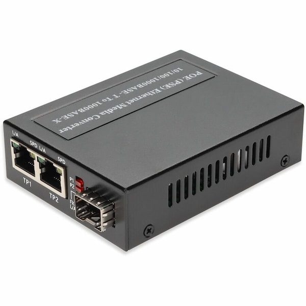 Add-On 10/100/1000BASE-TXRJ-45 X2 TO 1 OPEN SFP PORT POE 15W MEDIA CONVERTER ADD-GMC-2RJSFP-POE - main