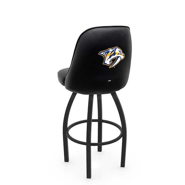Holland Bar Stool Co Logo Grizzly Nashville Predators 36 in. Swivel Bar Stool with Black Wrinkle Finish L048 - main