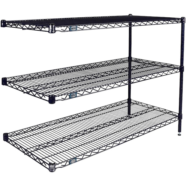Global Industrial Nexel 3 Shelf, Nexelon Blue Wire Shelving Unit, Add On, 30"W x 21"D x 34"H B3151550 - main