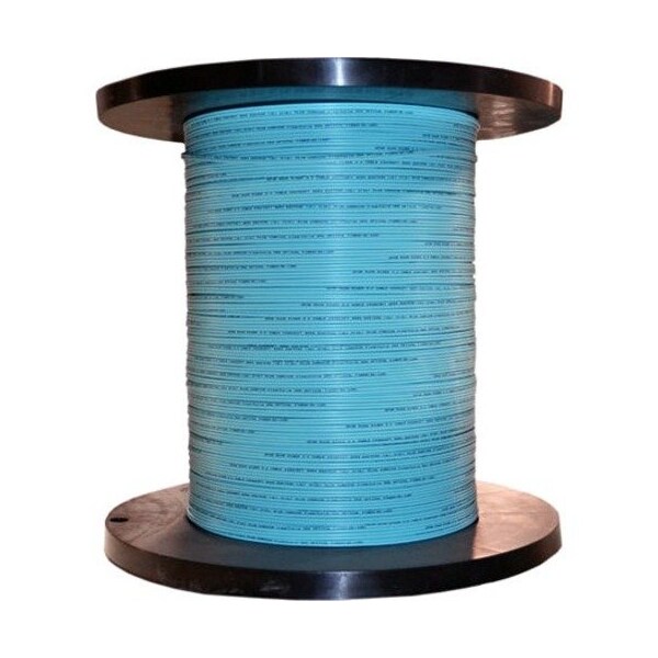 Cable Wholesale 2 Fiber Indoor Distribution Fiber Optic Cable, Multimode 50/125 OM3, Corning, 10 Gbit, Aqua, 10F2-302NH - main