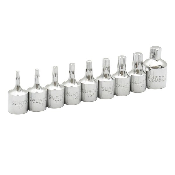 Surtek 1/4in Drive Torx Bit Socket With 3/8in Drive Adapter F4400T - main