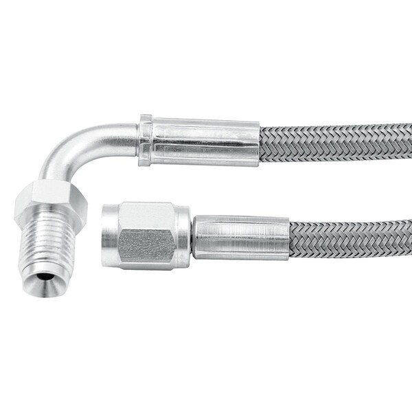 Allstar Performance 48 x 0.37-24 in. Inverted Flare Male -3 AN No. 3 90 deg Straight Braided Brake Line ALL46332-48 - main