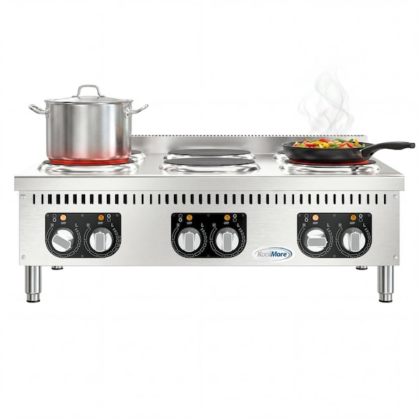 Koolmore 36 in. 6-Burner Commercial Electric Range Hot Plate, 240V (KM-CRC36-E) KM-CRC36-E - main