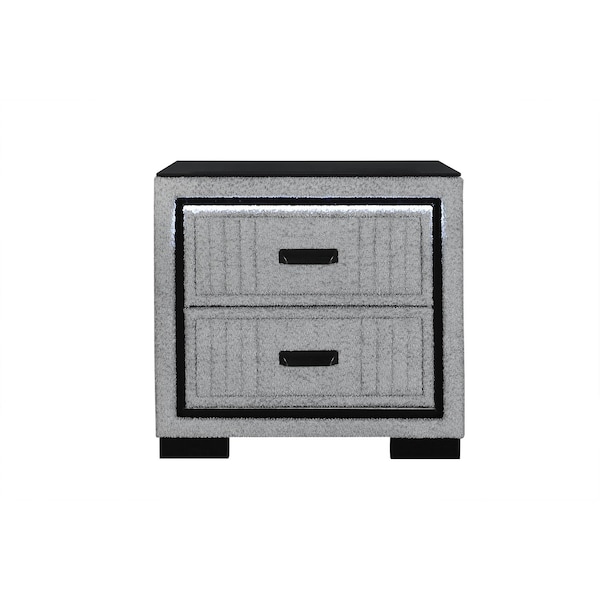 Global Furniture Usa Contemporary Isabella Grey Nightstand With Led ISABELLA-GREY-NS W/ LED - main