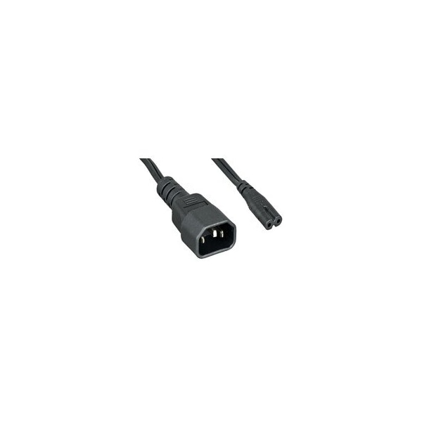 Cable Wholesale Power Cord, C14 to C7, Non-Polarized, 18AWG, Black, 2ft 10W1-13602 - main