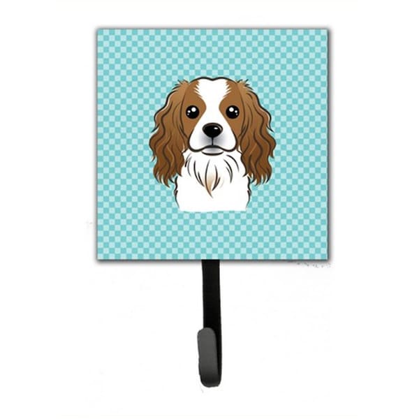 Carolines Treasures Checkerboard Blue Cavalier Spaniel Leash and Key Holder BB1162SH4 - main