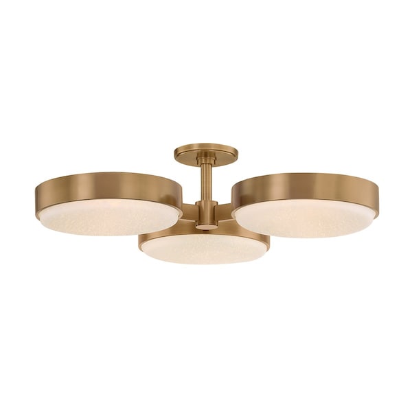 Troy Lighting Rory 3 Light Semi Flush, Patina Brass, 30 In x 6.5 In C1330-PBR - main