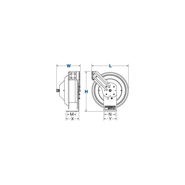 Coxreels Cord Reel, Spring Retracted, NEMA 5-20R, 12 AWG, Blue Reel Color, 50 ft Length, 1 Outlets EZ-PC13-5012-A - main