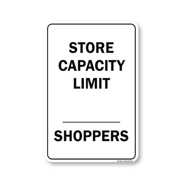 Signmission Public Safety, 12" H, Alum, 18" x 12", Store Capacity Limit Shoppers, Store Capacity Limit Shoppers OS-NS-A-1218-25438 - main