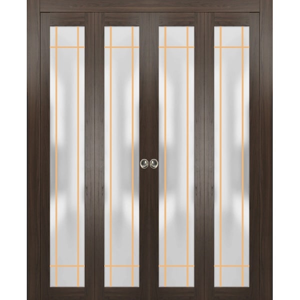 Sartodoors Sliding Closet Double Bi-fold Doors Planum 2113 Solid Core Modern Interior PLANUM2113DBF-CA-72 x 96 (4* 18x96) - main