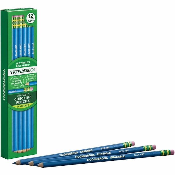 Ticonderoga Erasable Colored Pencils, Blue, 24PK 14209 - main