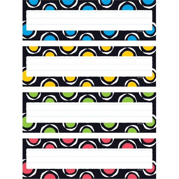 Trend Enterprises Bold Strokes Circles Desk Toppers Name Plates Variety Pk, 32 Pieces, PK6 T69956 - main