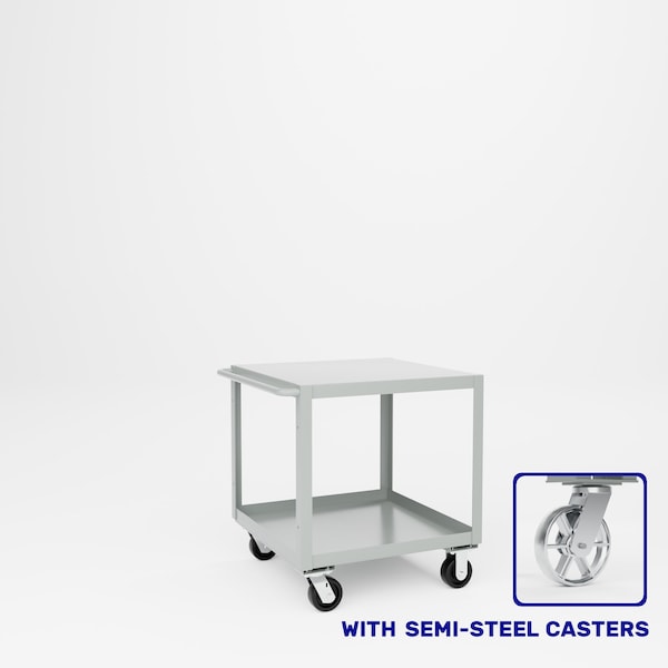 Pucel Heavy Duty Shop Truck, 30 in W x 30 in D x 33.5 in H, Two Shelves, Push Handle, Red 3030-DT-2S - main
