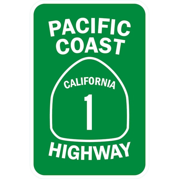 Lyle Pacific Coast Highway California 1, 12x18, High Intensity Prismatic, Green G-4446-HI_12x18 - main