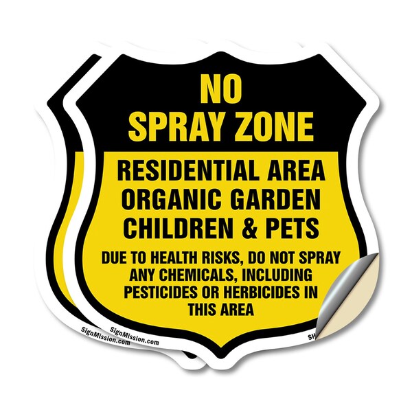 Signmission No Spray Shield Sign No Spray Zone Resid, 12 inch X 12 inch, Vinyl Decal, 2PK SHI-D-2PACK-12-405 - main