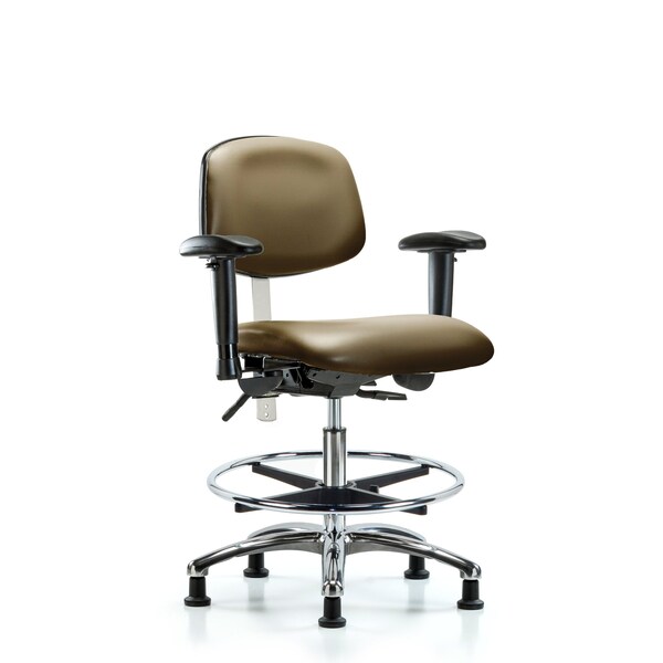 Blue Ridge Ergonomics Vinyl Clean Room Chair, Adjustable Arms BR-NCR-VMBCH-CR-T0-A1-CF-RG-8809 - main