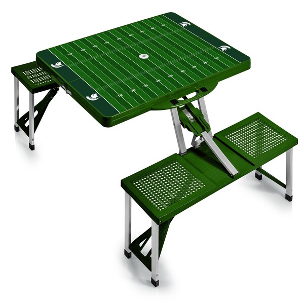 Picnic Time Family Of Brands Michigan State Spartans - Football Field - Picnic Table Portable Folding Table 811-00-121-355-0 - main