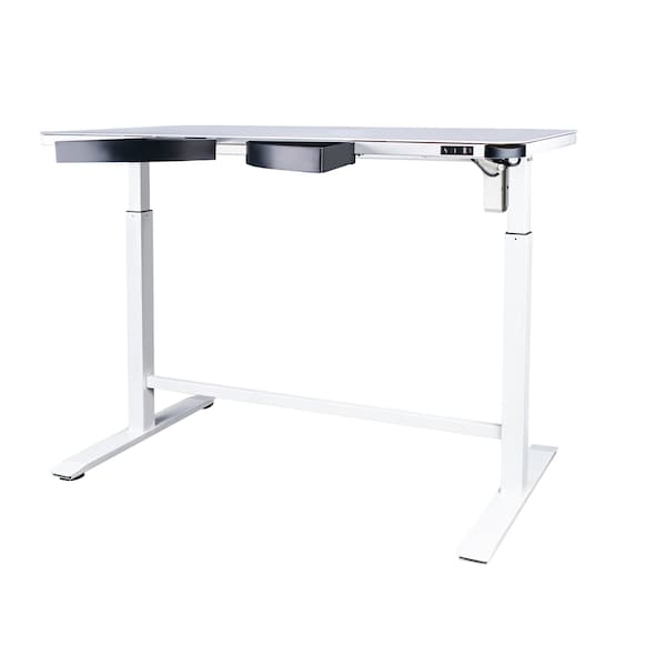 Motionwise Motionwise Electric Height Adjustable De, 24 in D X 48 in H, 48 in W X Glass and Steel, White GLS48W - main