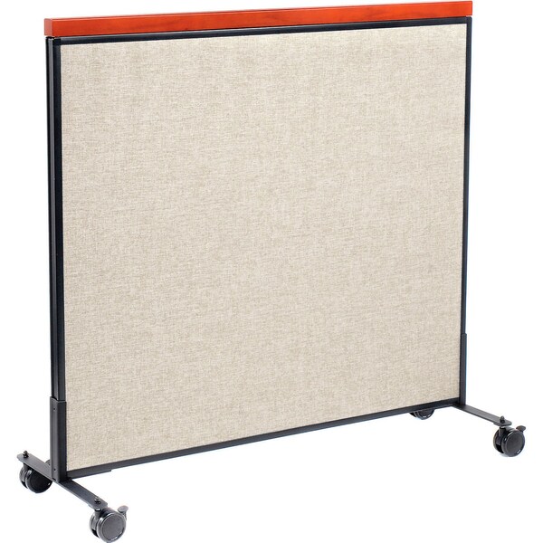 Global Industrial Interion Mobile Deluxe Office Partition Panel, 48-1/4"W x 46-1/2"H, Tan 694970MTN - main