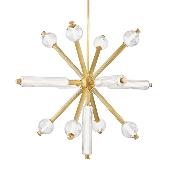 Corbett Lighting Atom 13 Light Chandelier 50 In. Vintage Brass 452-50-VB - main