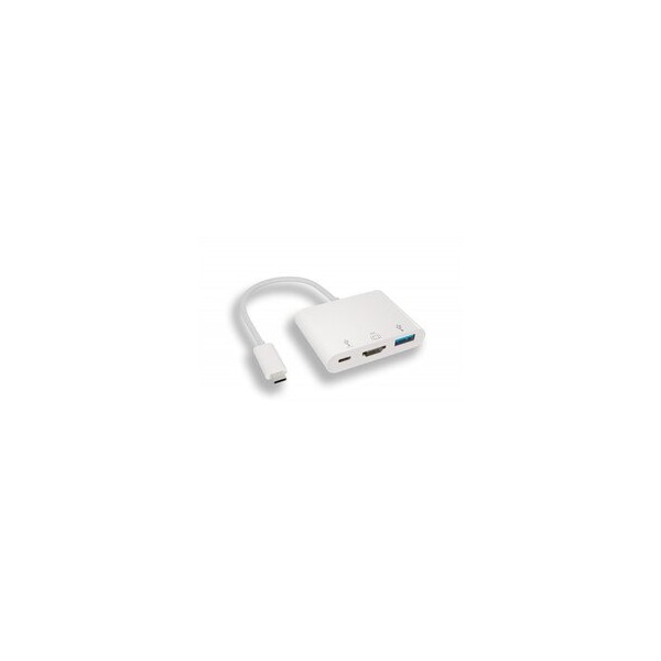 Cable Wholesale USB-C 3.1, 3-in-1 Mini Dock, 4k HDMI at 30Hz, USB 3.0 Type-A, & 100W USB-C Charge Port 30U3-33001 - main