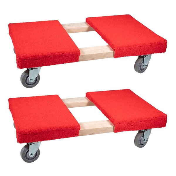 Mytee Products 19 inx32 in Carpeted Furniture Dolly 4 Wheels 1000 lbs.w/ 3.5 inx4 in Swivel Casters, 2PK MD-O1932x2 - main