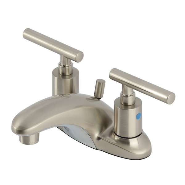 Kingston Brass Double-Handle 4" Centerset Bathroom Faucet with Pop-Up Drain, Brushed Nickel FB8628CML - main
