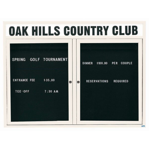 Aarco Outdoor Enclosed Directory w/ Al Frame Header, Powder Coated White, 48''Hx60''W OADC4860HW - main