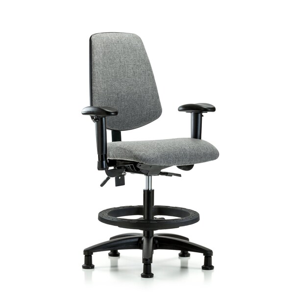 Blue Ridge Ergonomics Fab Med Bench Chair, Bk, BF, Glds, Gry, 6-Way Adjustable, 22" to 29" Height, Gray BR-FMBCH-MB-RG-T1-A1-BF-RG-F44 - main