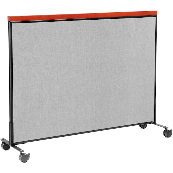 Global Industrial Interion Mobile Deluxe Office Partition Panel, 60-1/4"W x 46-1/2"H, Gray 694973MGY - main