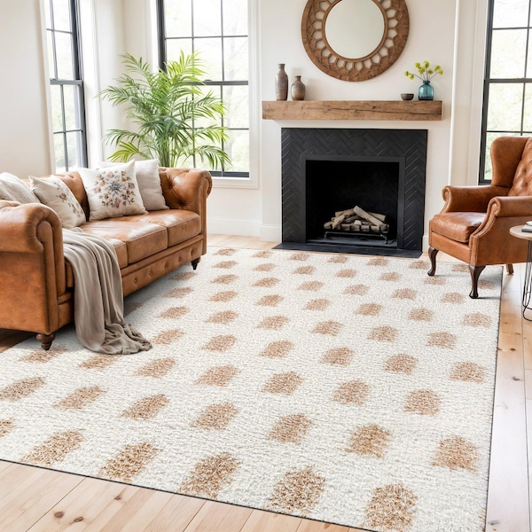 World Rug Gallery Scandinavian Arrow Shag Area Rug 7 ft 10 in x 10 ft Beige WR126BEIGE8X10 - main