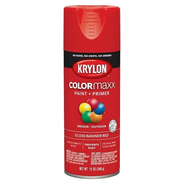 Krylon Enamel Spray Paint, Gloss, Banner Red, 12 oz, Can K05503007 - main