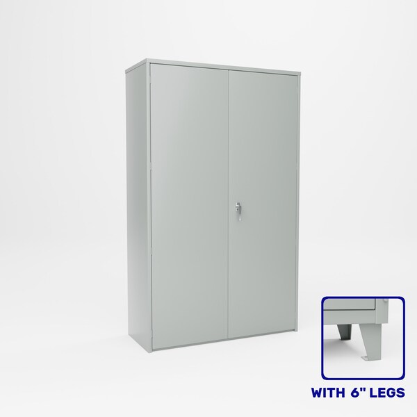 Pucel Heavy Duty Storage Cabinet with 6 in Legs, 48 in W x 19 in D x 84 in H, Gray HDSC-4878-19-4L - main