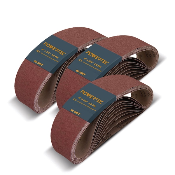 Powertec 4 in W, 24 in L, Aluminum Oxide, Brown 110092N - main